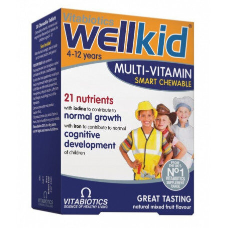 Maisto papildas vaikams Wellkid, 30 kramtomųjų tablečių цена и информация | Vitaminai, maisto papildai, preparatai gerai savijautai | pigu.lt