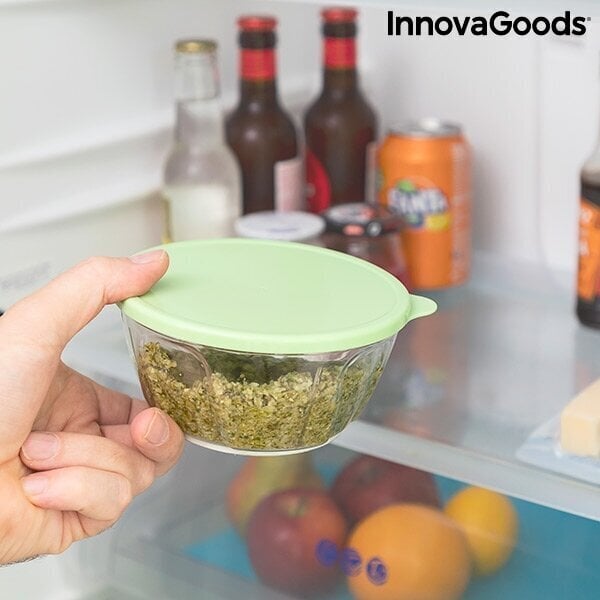 Spinop InnovaGoods rankinis mini smulkintuvas su traukimo virve, žalias/baltas kaina ir informacija | Virtuvės įrankiai | pigu.lt