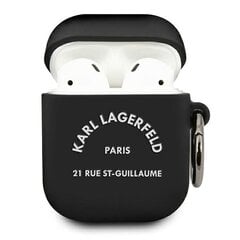 KLACA2SILRSGBK Karl Lagerfeld Rue St Guillaume Silicone Case for Airpods 1/2 Black цена и информация | Karl Lagerfeld Компьютерная техника | pigu.lt