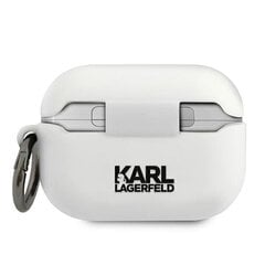 KLACAPSILGLWH Karl Lagerfeld Karl Head Silicone Case for Airpods Pro White цена и информация | Наушники | pigu.lt