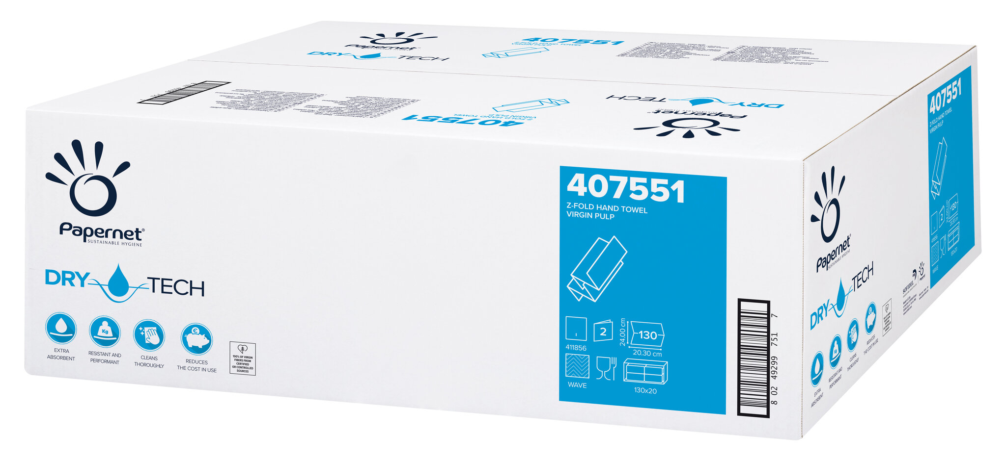 DRYTECH technologijos popierinis rankšluostis servetėlėmis Papernet Z SUPERIOR, 20 dėžučių kaina ir informacija | Tualetinis popierius, popieriniai rankšluosčiai | pigu.lt