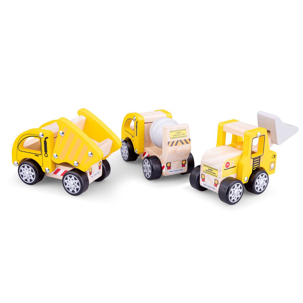 Statybinių automobilių rinkinys - 3 vnt., New Classic Toys 11948 kaina ir informacija | Žaislai berniukams | pigu.lt