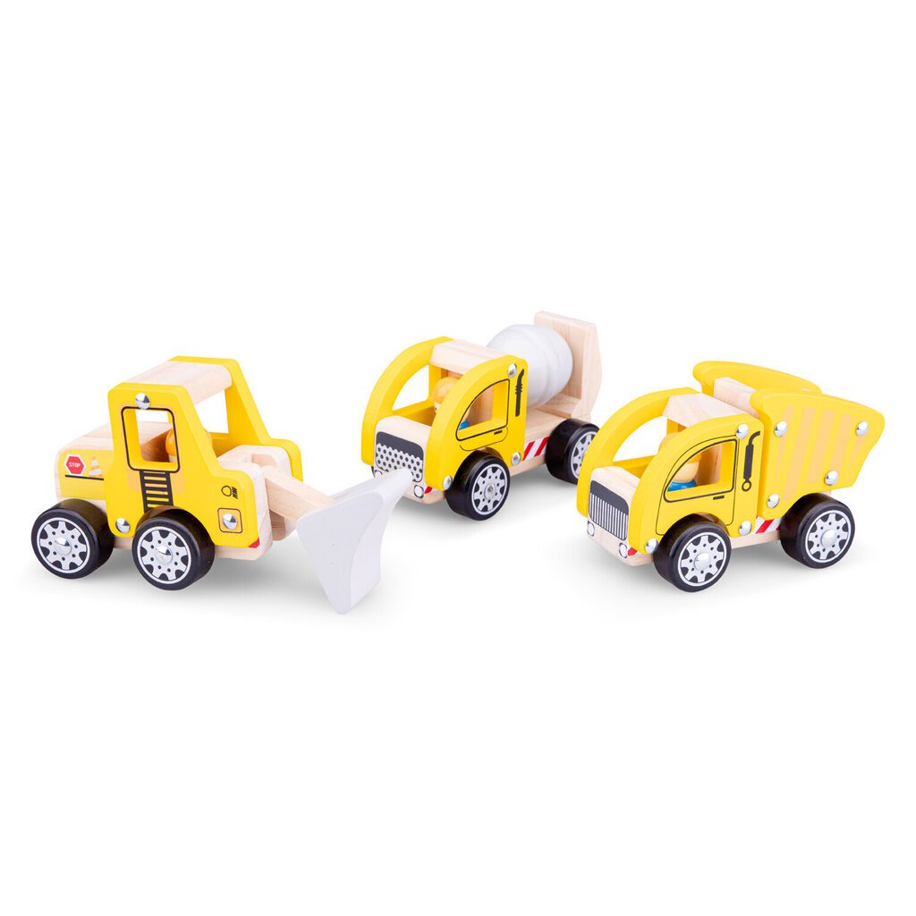 Statybinių automobilių rinkinys - 3 vnt., New Classic Toys 11948 цена и информация | Žaislai berniukams | pigu.lt