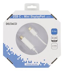 Deltaco, USB-C/Mini DP, 0.5 m kaina ir informacija | Kabeliai ir laidai | pigu.lt