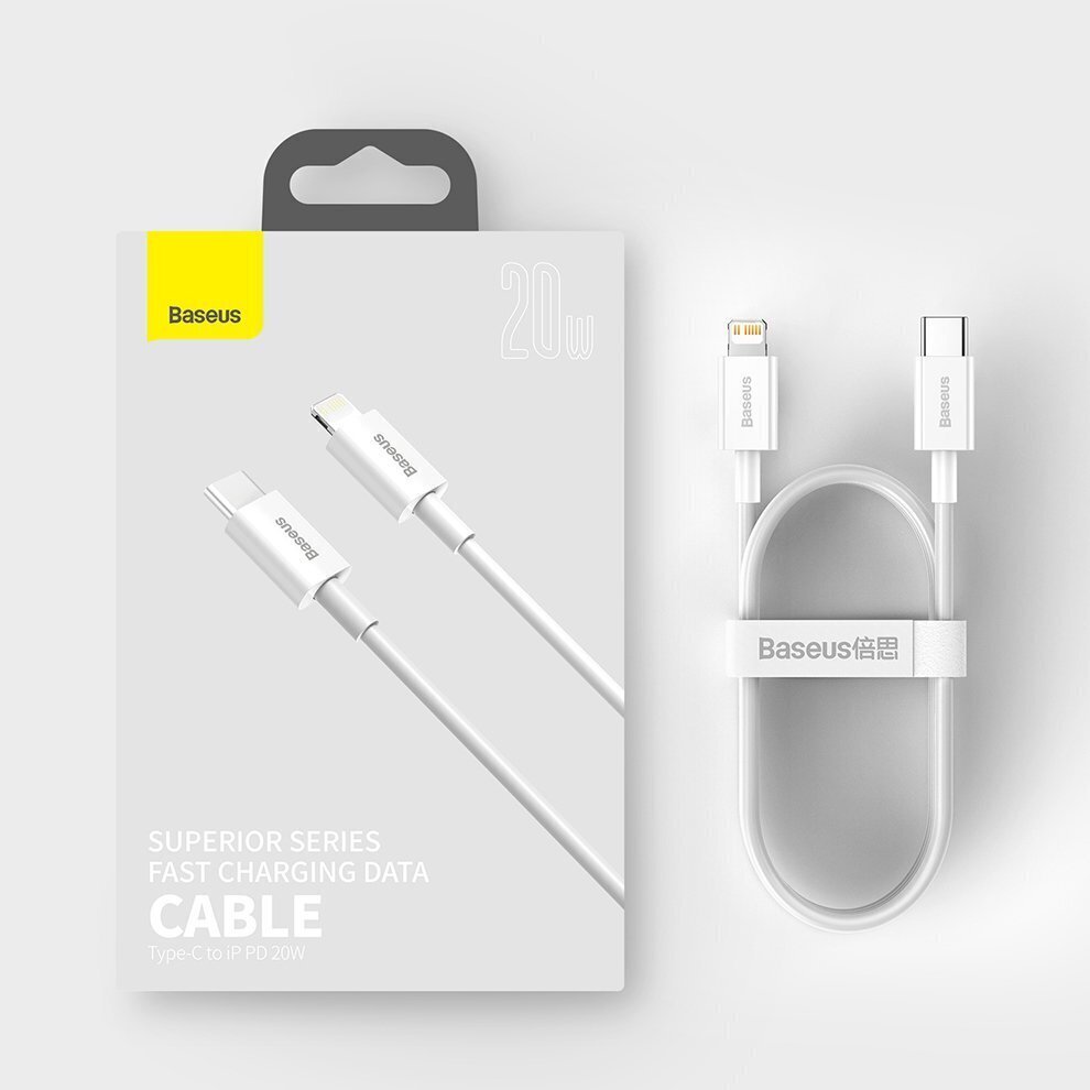 Kabelis Baseus USB Type C - Lightning Power Delivery 20 W 0,25 m CATLYS-02 kaina ir informacija | Laidai telefonams | pigu.lt