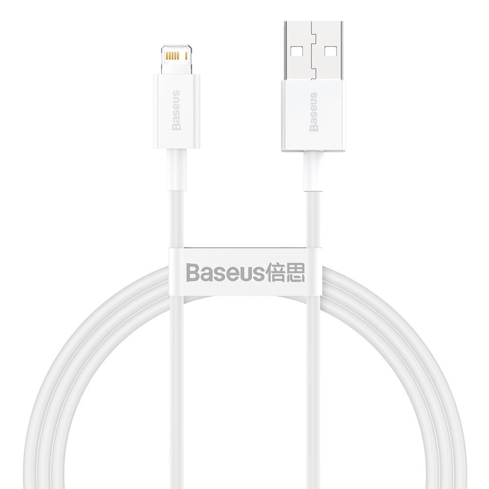 Kabelis Baseus Superior USB Lightning, baltas kaina ir informacija | Laidai telefonams | pigu.lt