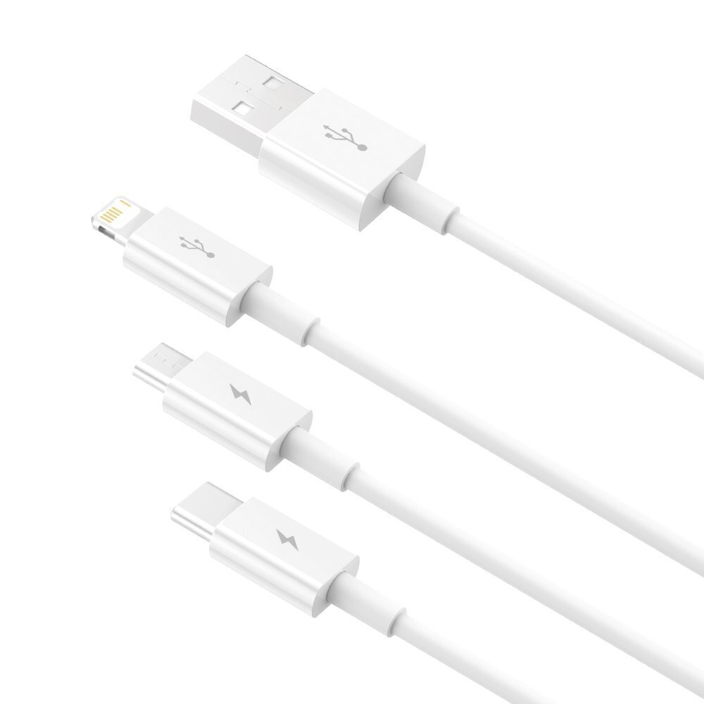 Kabelis Baseus 3w1 USB - Lightning / USB Type C / micro USB (3,5 A / 480 Mbps) 1,5 m CAMLTYS-02 kaina ir informacija | Laidai telefonams | pigu.lt