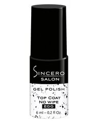 Верхний слой гель-лака для ногтей "Sincero Salon“, Top Coat no wipe, Egg, 6мл цена и информация | Лаки, укрепители для ногтей | pigu.lt