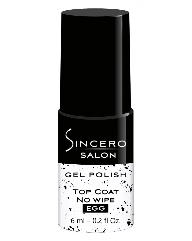 Gelinio nagų lako viršutinis sluoksnis Sincero Salon, Top Coat No wipe, Egg, 6 ml kaina ir informacija | Nagų lakai, stiprintojai | pigu.lt