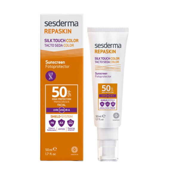 Apsauginis kremas nuo saulės Sesderma Repaskin Silk Touch Color SPF50, 50 ml цена и информация | Kremai nuo saulės | pigu.lt