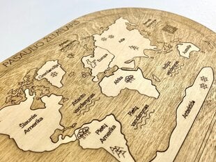Деревянный пазл для детей «Карта мира» цена и информация | Настольные игры, головоломки | pigu.lt