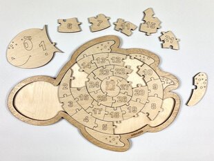 Деревянный пазл для детей «Считающая черепашка» цена и информация | Развивающие игрушки | pigu.lt