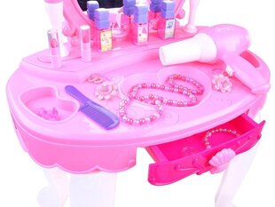 Žaislinis rožinis kosmetinis staliukas su priedais mergaitėms kaina ir informacija | Žaislai mergaitėms | pigu.lt