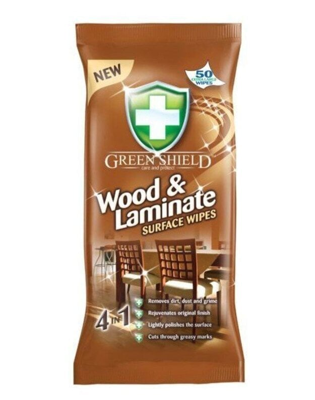 Green Shield 99,9% servetėlės medienai ir laminatui, 70 vnt цена и информация | Valikliai | pigu.lt