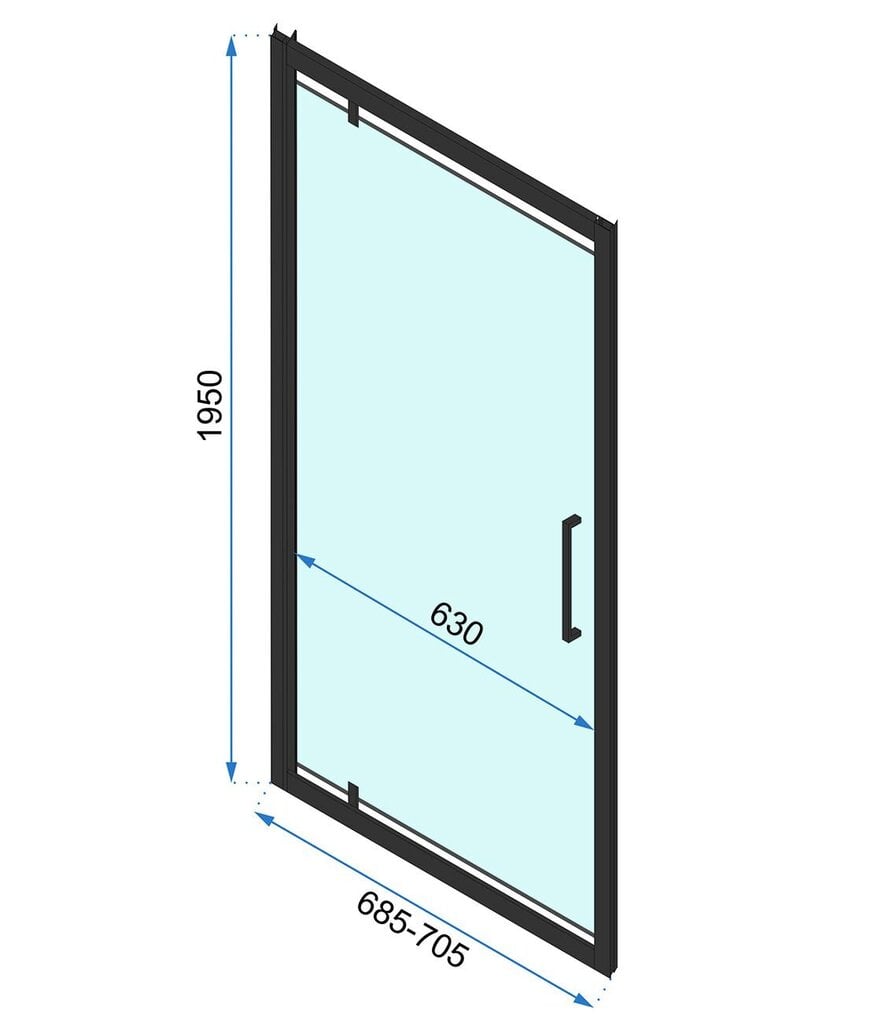 Dušo durys REA Rapid Swing Black mat цена и информация | Dušo durys ir sienelės | pigu.lt