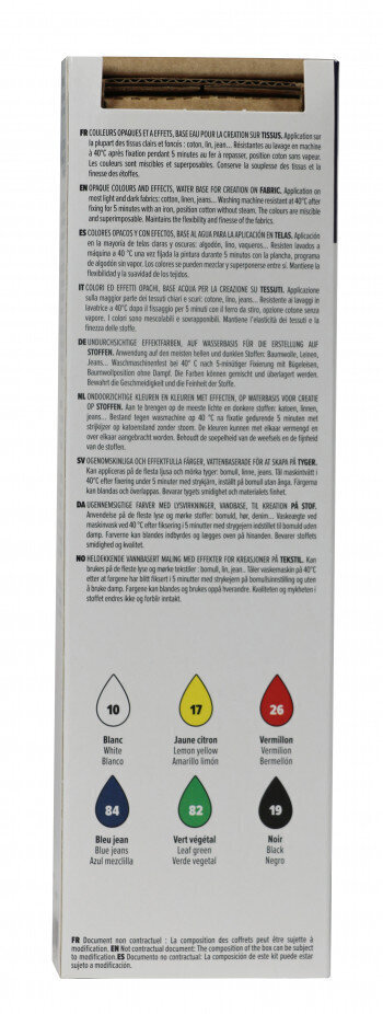 Rinkinys piešimui ant audinio Pebeo Setacolor Opaque matt, 6x20ml kaina ir informacija | Piešimo, tapybos, lipdymo reikmenys | pigu.lt