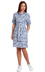 Укороченное платье-рубашка из текстильного полотна, LE-20460/1LB цена и информация | Платья | pigu.lt
