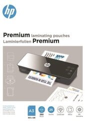 Плёнка для ламинирования HP Premium, A3 250 мкм, 25 шт. цена и информация | Kanceliarinės prekės | pigu.lt