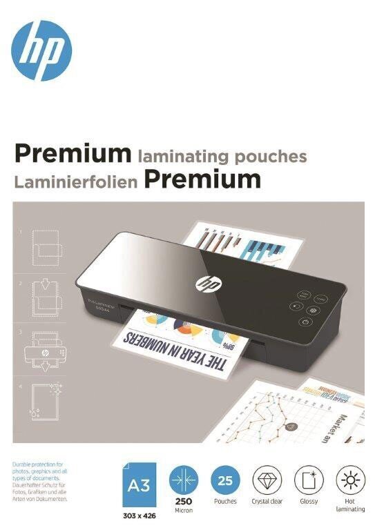 Laminavimo plėvelė HP Premium, A3 250 mic, 25 vnt цена и информация | Kanceliarinės prekės | pigu.lt