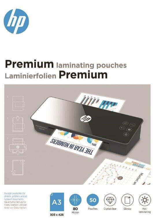 Laminavimo plėvelė HP Premium, A3 80mic 50 vnt цена и информация | Kanceliarinės prekės | pigu.lt