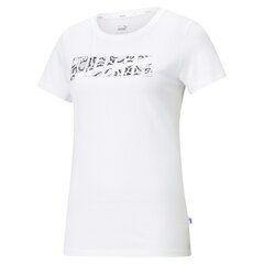 Marškinėliai moterims Puma Rebel Graphic, balti kaina ir informacija | Sportinė apranga moterims | pigu.lt