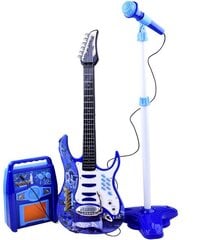 Elektrinė gitara su mikrofonu, mėlyna kaina ir informacija | Lavinamieji žaislai | pigu.lt