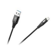 REBEL USB - Lightning kabelis 1m Juodas kaina ir informacija | Laidai telefonams | pigu.lt