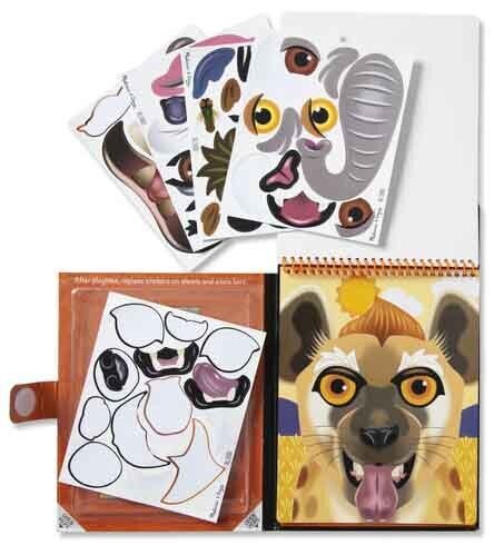 Daugkartinių lipdukų rinkinys Melissa & Doug Make a Face Safaris kaina ir informacija | Lavinamieji žaislai | pigu.lt