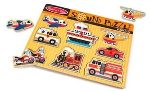 Деревянная головоломка со звуками Melissa & Doug, Транспорт цена и информация | Игрушки для малышей | pigu.lt