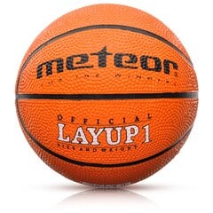 Баскетбольный мяч BASKETBALL METEOR LAYUP #1 orange цена и информация | Баскетбольные мячи | pigu.lt