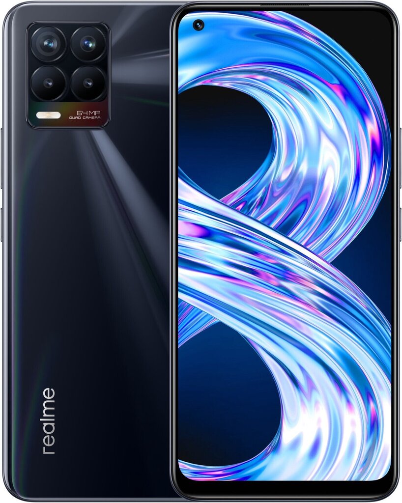 Realme 8, 6GB/128GB, Dual SIM, Punk Black kaina ir informacija | Mobilieji telefonai | pigu.lt