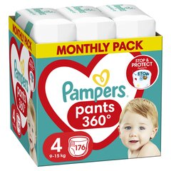 Sauskelnės-kelnaitės PAMPERS Pants Monthly Pack 4 dydis 9-15kg, 176 vnt. kaina ir informacija | Sauskelnės | pigu.lt