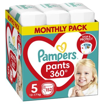 Sauskelnės-kelnaitės PAMPERS Pants Monthly Pack, 5 dydis 12-17 kg, 152 vnt. kaina ir informacija | Sauskelnės | pigu.lt