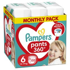 Sauskelnės-kelnaitės Pampers Pants, Monthly Pack, 6 dydis, 15+ kg, 132 vnt. kaina ir informacija | Pampers Kūdikio priežiūrai | pigu.lt