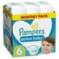 Sauskelnės Pampers Active Baby, Monthly Pack, 6 dydis, 13-18 kg, 128 vnt. цена и информация | Sauskelnės | pigu.lt