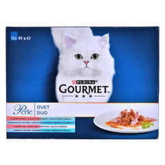 Gourmet PERLE мокрый корм для кошек FISH DUET набор из 12 шт. 1,02 кг цена и информация | Консервы для кошек | pigu.lt