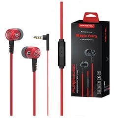 UNIVERSAL HEADPHONES SOMOSTEL SMS-SJ01B 3.5 INCH  RED EAR MAGIC FAIRY - FLAT CABLE цена и информация | Наушники | pigu.lt