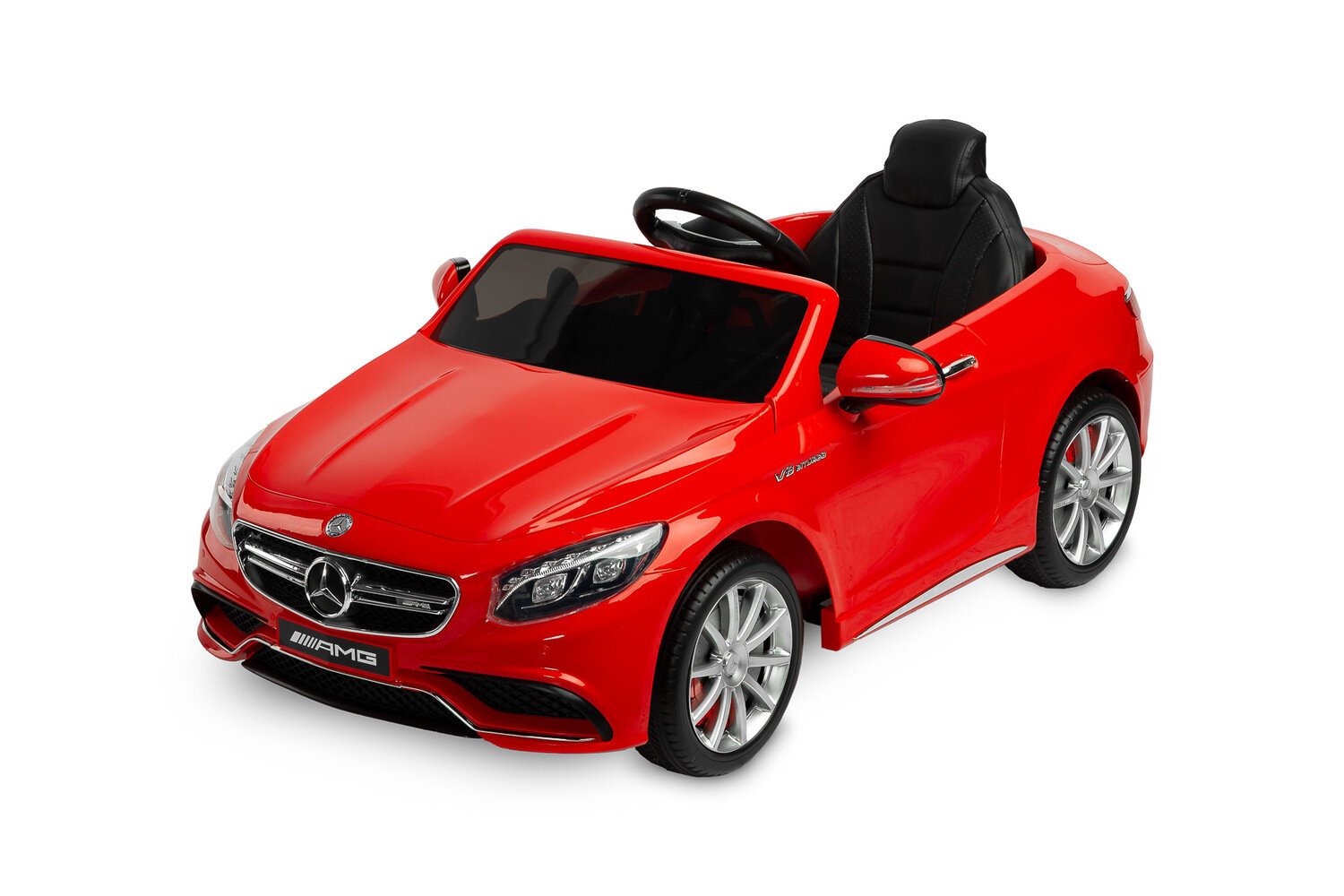 Vienvietis vaikiškas elektrinis automobilis Mercedes-Benz S63 AMG, raudonas цена и информация | Elektromobiliai vaikams | pigu.lt