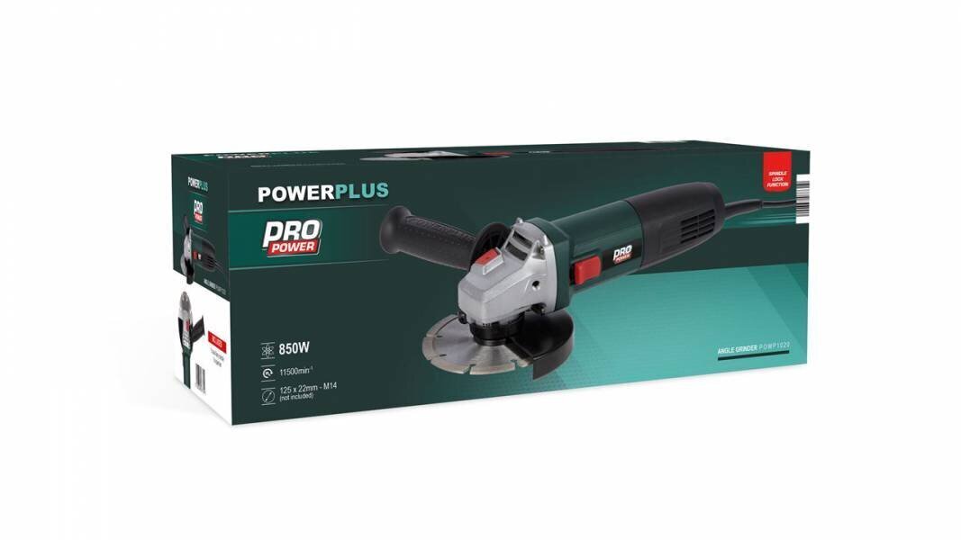 Kampinis šlifuoklis Powerplus PRO d125mm 850W kaina ir informacija | Šlifuokliai | pigu.lt