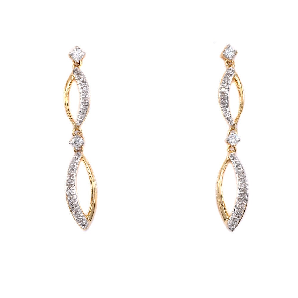 Auksiniai auskarai DIA su deimantais kaina ir informacija | Auskarai | pigu.lt