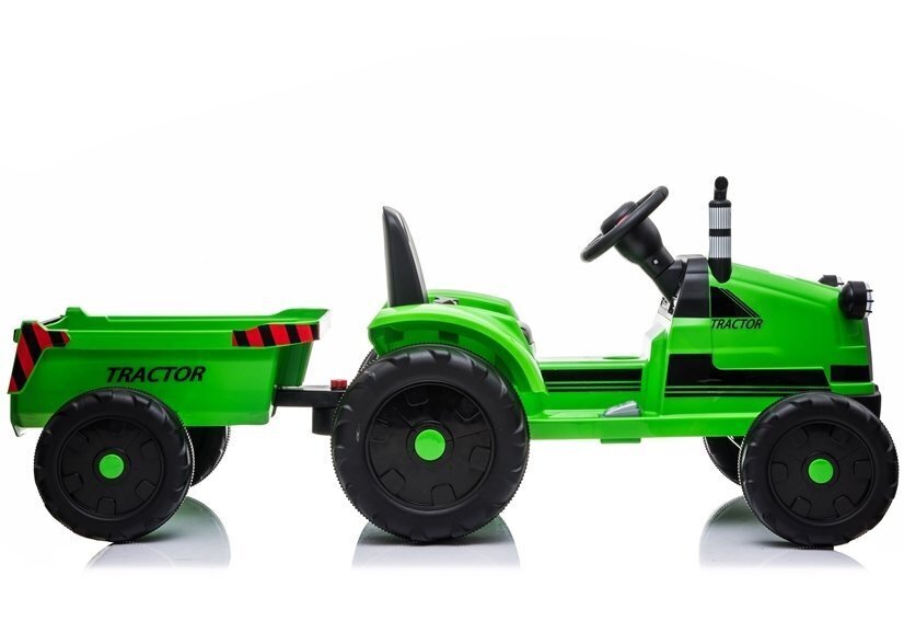Elektromobilis traktorius su priekaba CH9959, žalias цена и информация | Elektromobiliai vaikams | pigu.lt