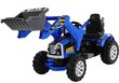 Elektromobilis traktorius-ekskavatorius su kaušu, mėlynas kaina ir informacija | Elektromobiliai vaikams | pigu.lt