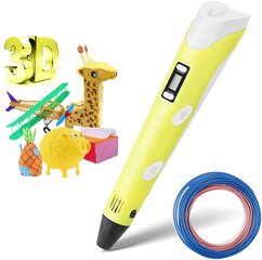 3D rašiklis su 10 metrų plastiko, geltonas kaina ir informacija | Išmanioji technika ir priedai | pigu.lt