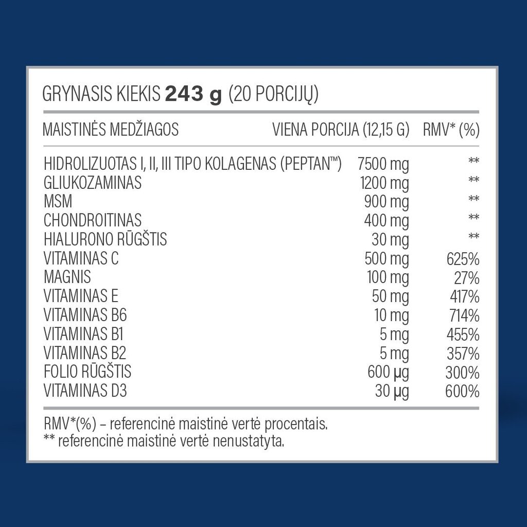 Maisto papildas Joint Complex Collagen, 243 g kaina ir informacija | Vitaminai, maisto papildai, preparatai gerai savijautai | pigu.lt