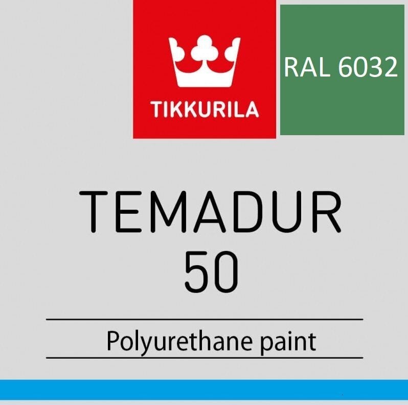 Dažai värv Tikkurila Temadur 50 RAL 6032 Signal Green 3L цена и информация | Dažai | pigu.lt