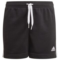 Шорты для девочек Adidas Essentials 3 Stripes Short Jr GN4057, черные цена и информация | Шорты для девочек | pigu.lt