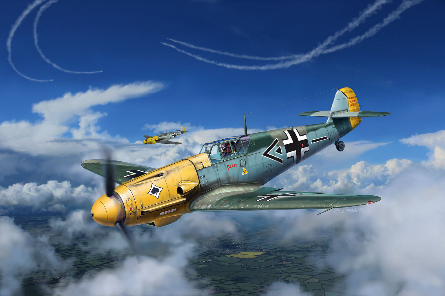 Plastikinis lėktuvėlis Revell Messerschmitt Bf109 F-2, pilkas kaina ir informacija | Žaislai berniukams | pigu.lt