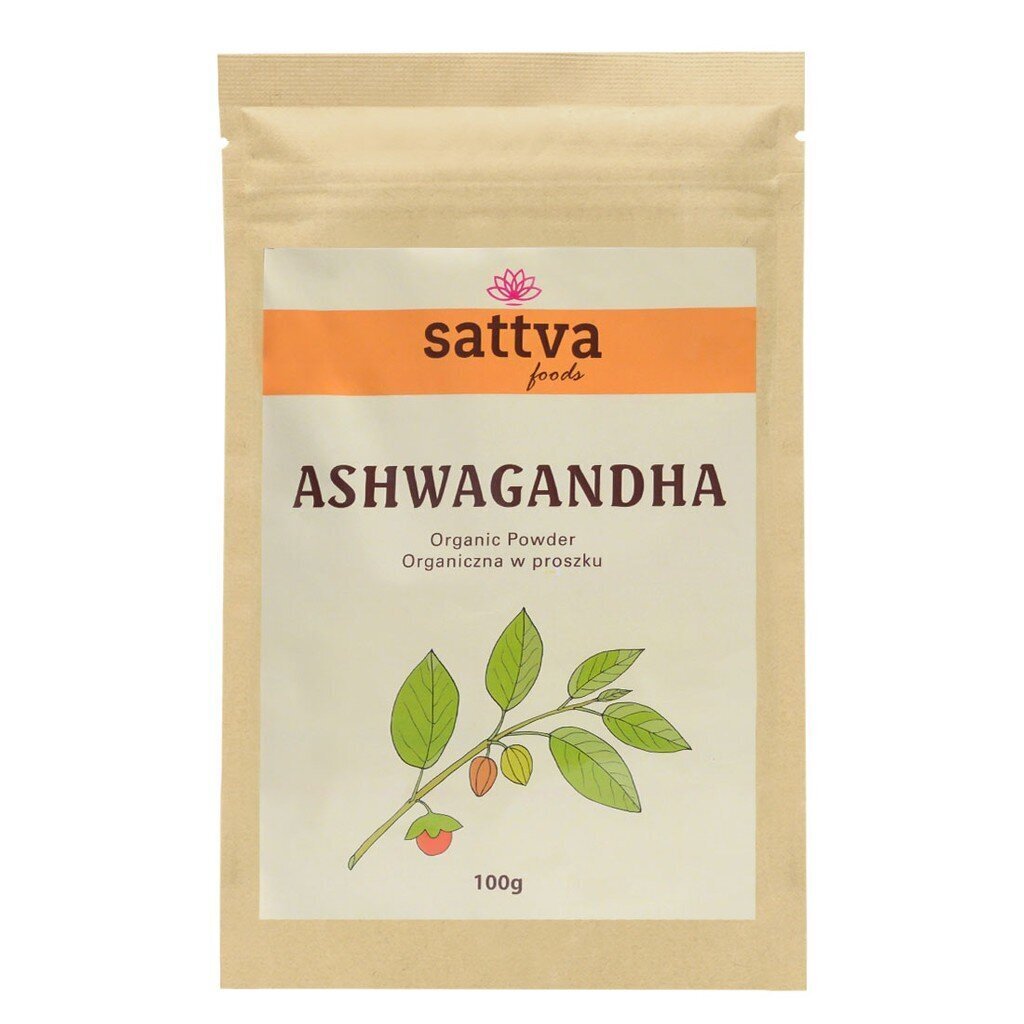 Ashwagandha milteliai Sattva Ayurveda, 100 g kaina ir informacija | Arbatos ir vaistažolės | pigu.lt