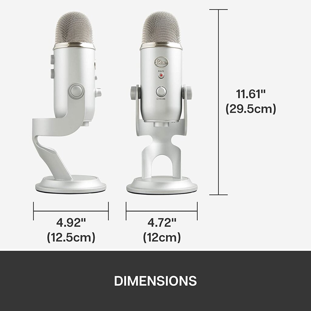 Mikrofonas Blue Yeti USB Silver kaina ir informacija | Mikrofonai | pigu.lt