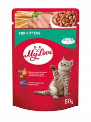 My Love drėgnas kačiukų ėdalas 24x80g kaina ir informacija | Konservai katėms | pigu.lt